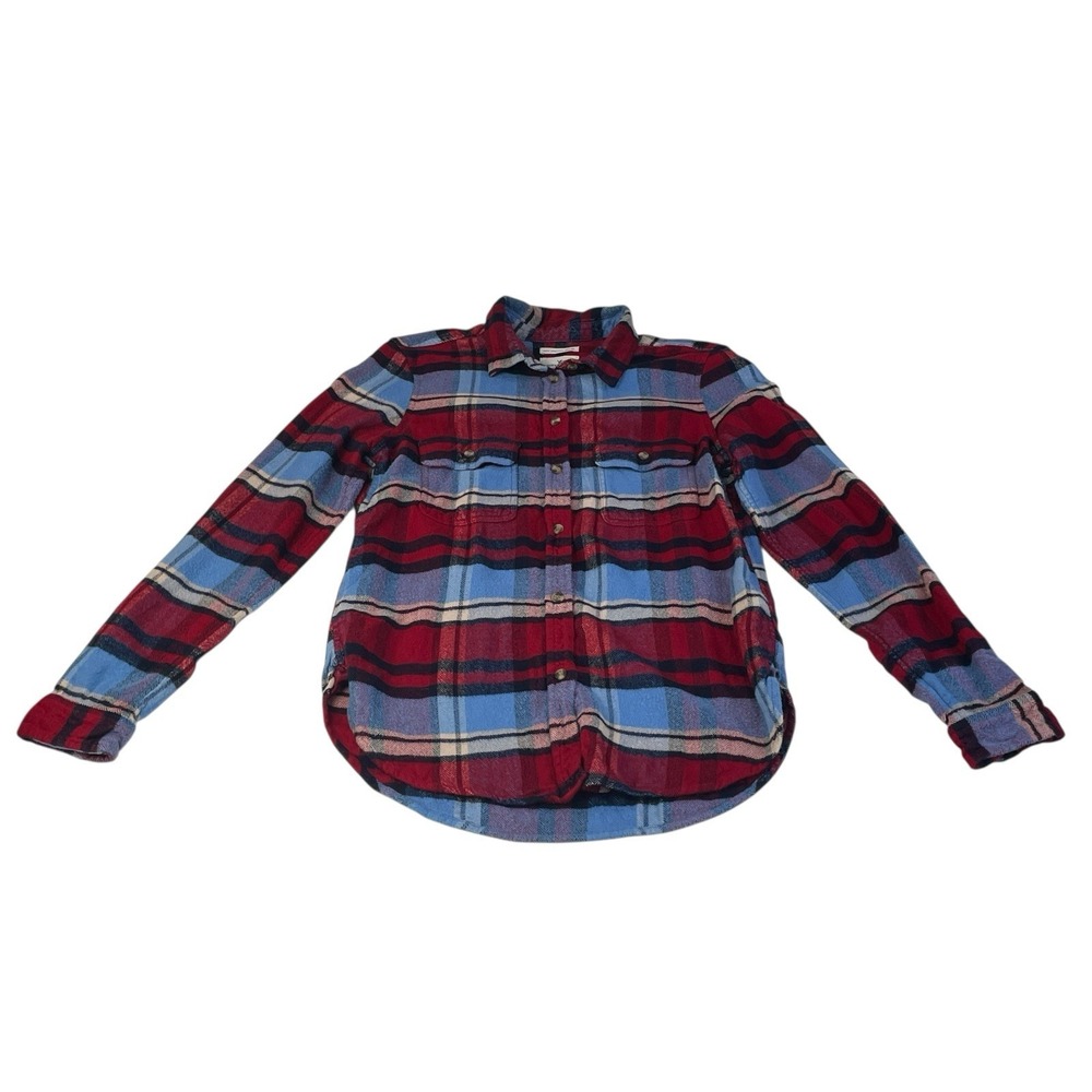 American Eagle Ahh-Mazingly Soft Plaid Flannel Shirt Red Blue Women's S